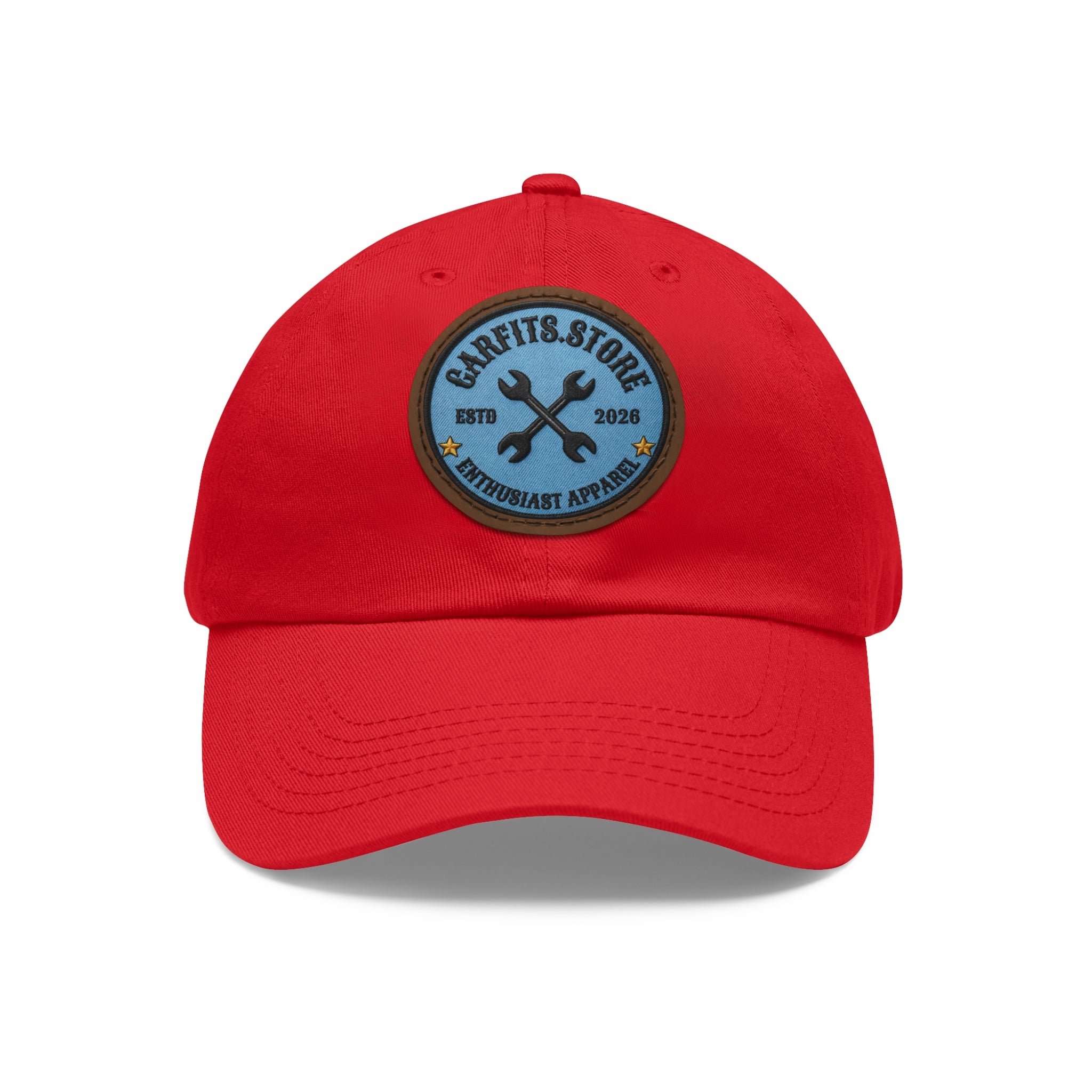 Mechanic Logo Dad Hat — Leather Patch Cap