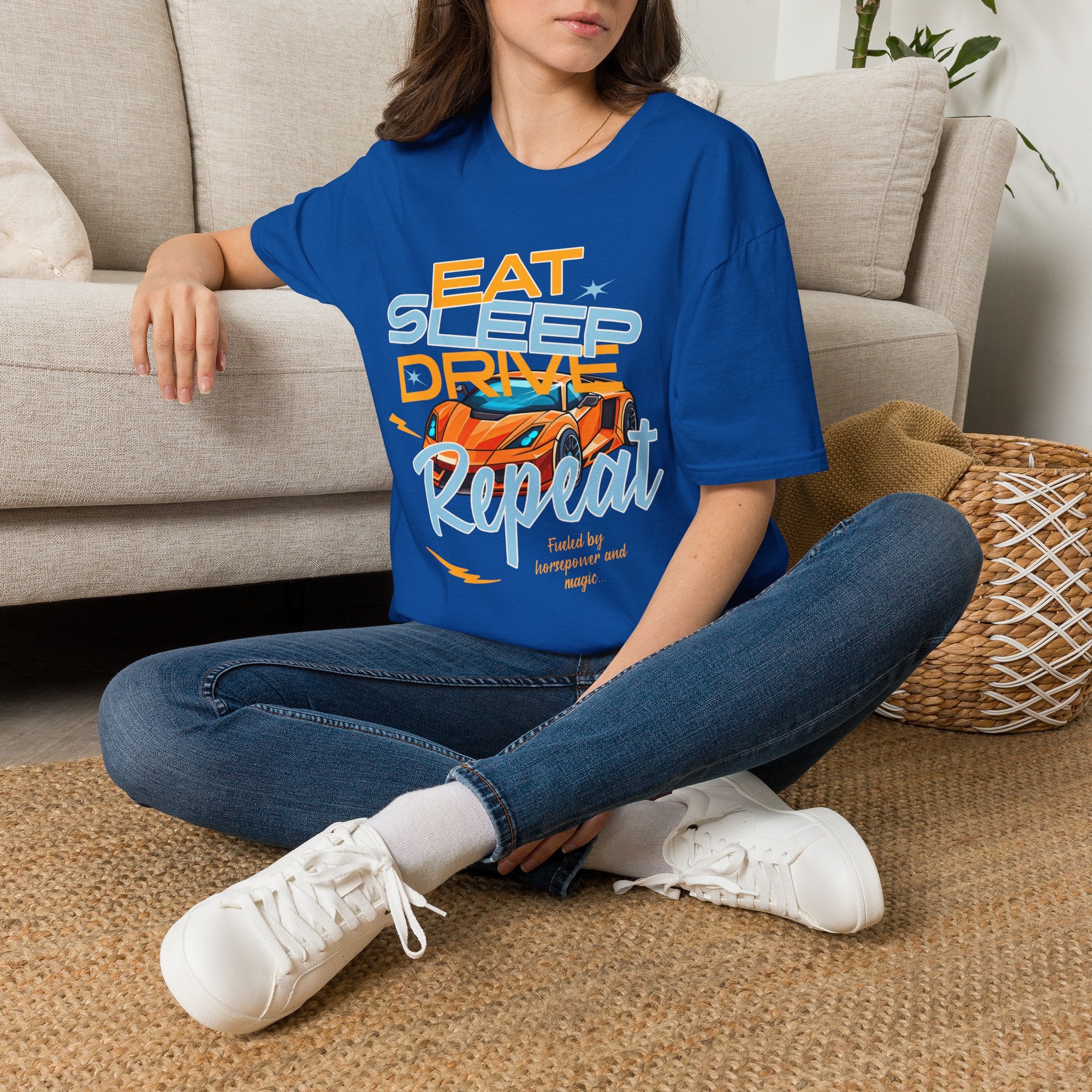 Eat Sleep Drive Repeat T-Shirt — Racing Car Graphic Tee for Motorsport Fans
