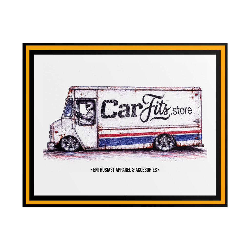 Rolled Poster - Vintage Delivery Truck "CarFits.store" Automotive Wall Art