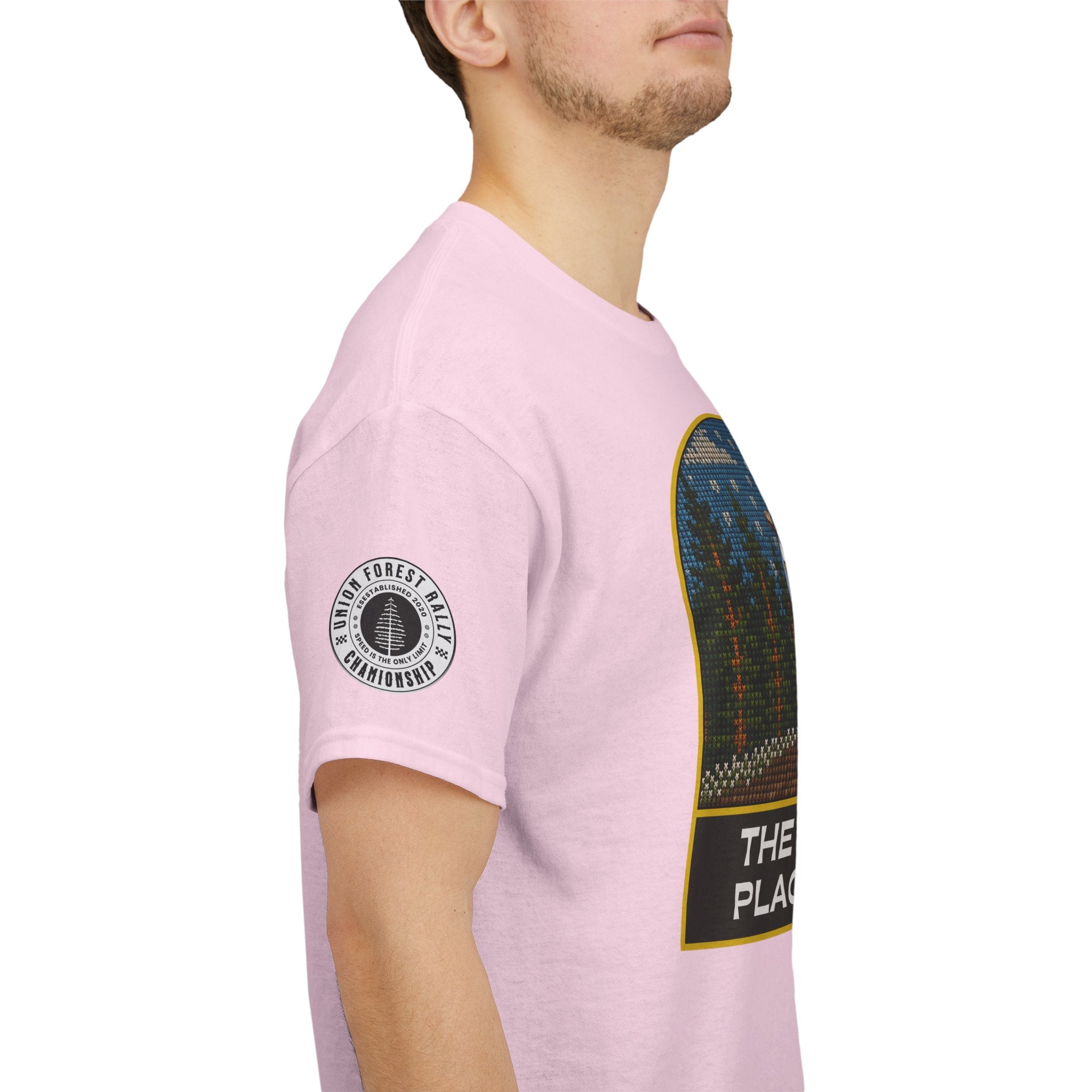 Forest Rally T‑Shirt – 'The Forest Is a Place of Magic' Cross-stitched Style Graphic